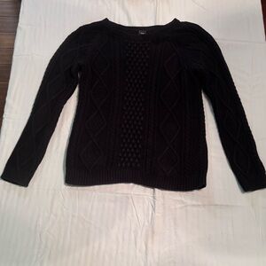 Fisherman, Cozy Cabin GAP Black Cable Knit Sweater, Size Medium